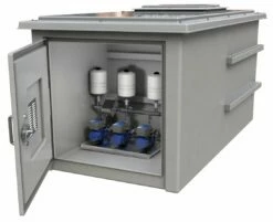 2100 Litre GRP Enclosure With Built In Tank And 80L/min Triple Pump