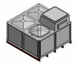 4000 Litre GRP Sectional Water Tank, Internally Flanged Base, AB Airgap (IFB)