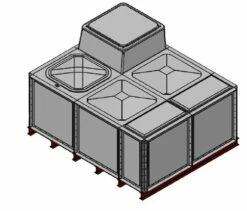 5000 Litre GRP Sectional Water Tank, Internally Flanged Base, AB Airgap (IFB)