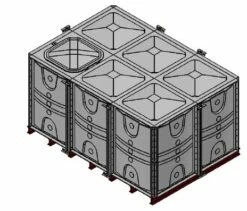 9000 Litre GRP Sectional Water Tank, Internally Flanged Base (IFB)