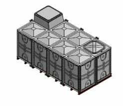 12000 Litre GRP Sectional Water Tank, Internally Flanged Base, AB Airgap (IFB)