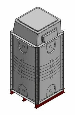 2000 Litre GRP Sectional Water Tank, 1x1x2 Internally Flanged Base, AB Airgap (IFB)