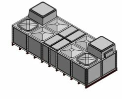 10000 Litre GRP Sectional Water Tank, Internally Flanged Base, Divided, AB Airgap