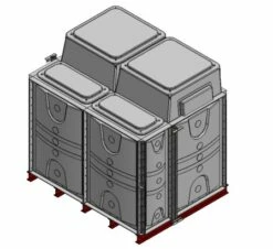 4500 Litre GRP Sectional Water Tank, Internally Flanged Base, Divided, AB Airgap