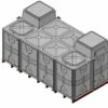 12000 Litre GRP Sectional Water Tank, Internally Flanged Base, Divided, AB Airgap -TANKS DIRECT Sales 42044 19633