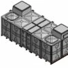15000 Litre GRP Sectional Water Tank, Internally Flanged Base, Divided, AB Airgap