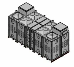 20000 Litre GRP Sectional 5x2x2 Water Tank, Internally Flanged Base, Divided, AB Airgap
