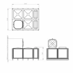 5000 Litre GRP Sectional Water Tank, Internally Flanged Base (IFB) -TANKS DIRECT Sales 4211 6466
