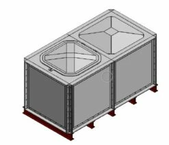 2000 Litre GRP Sectional Water Tank, Internally Flanged Base (IFB)