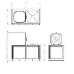 2000 Litre GRP Sectional Water Tank, Internally Flanged Base (IFB) -TANKS DIRECT Sales 4214 6472