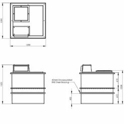 1818 Litre Type AB Air Gap GRP Water Tank - Two Piece Insulated, Cat 5 -TANKS DIRECT Sales 4355 7016