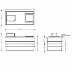 2000 Litre Type AB Air Gap GRP Water Tank - Two Piece Insulated, Cat 5 -TANKS DIRECT Sales 4374 7094