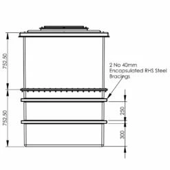 2250 Litre GRP Water Tank - Two Piece Insulated -TANKS DIRECT Sales 4390 7159