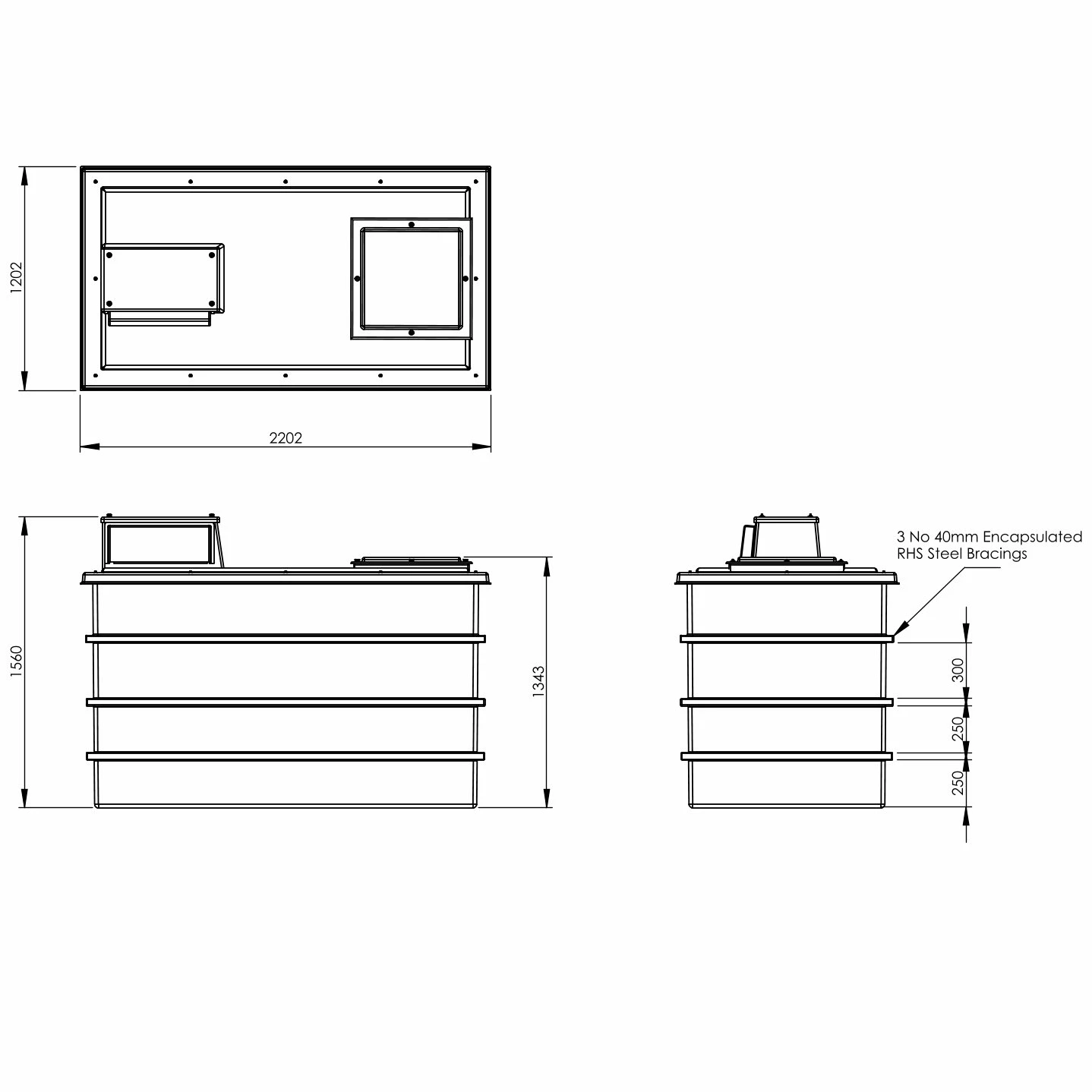 2500 Litre Type AB Air Gap GRP Water Tank, Insulated, Cat 5 8 2500 Litre Type AB Air Gap GRP Water Tank, Insulated, Cat 5 - Image 6