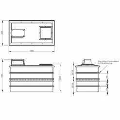 2500 Litre Type AB Air Gap GRP Water Tank - Two Piece Insulated, Cat 5 -TANKS DIRECT Sales 4424 7332