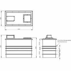 3001 Litre Type AB Air Gap GRP Water Tank - Two Piece Insulated, Cat 5 -TANKS DIRECT Sales 4461 7500