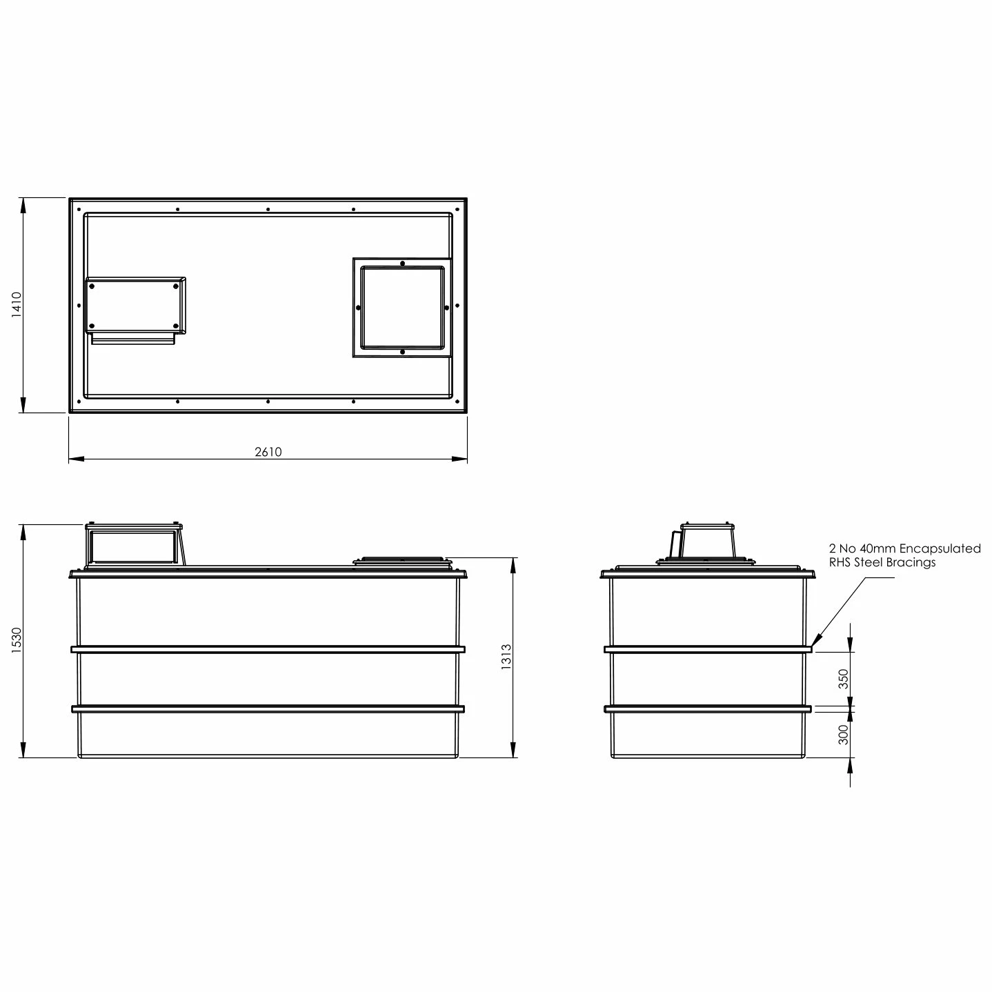 3636 Litre Type AB Air Gap GRP Water Tank, Insulated, Cat 5 8 3636 Litre Type AB Air Gap GRP Water Tank, Insulated, Cat 5 - Image 6