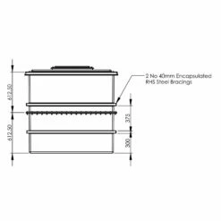 3636 Litre GRP Water Tank - Two Piece Insulated -TANKS DIRECT Sales 4494 7649