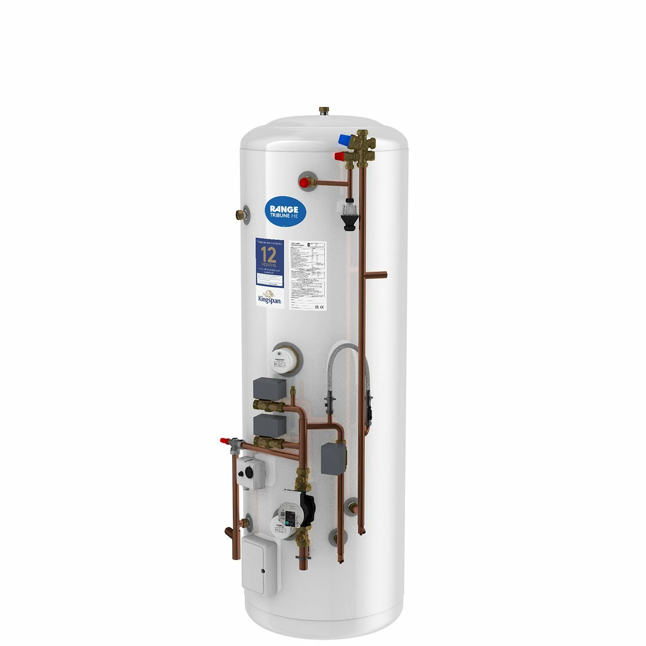 Kingspan Range Tribune HE 250 Litres Unvented Vertical Pre-Plumbed Indirect Hot Water Cylinder 3 Kingspan Range Tribune HE 250 Litres Unvented Vertical Pre-Plumbed Indirect Hot Water Cylinder
