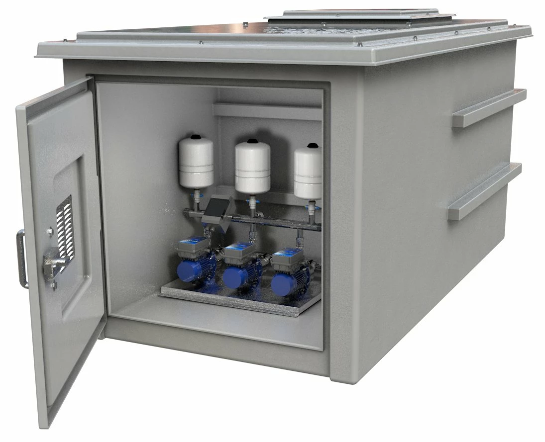 1500 Litre GRP Pump Enclosure With Built In Tank And Triple Pump Max Flow 240L/Min 3000-1500 3 1500 Litre GRP Pump Enclosure With Built In Tank And Triple Pump Max Flow 240L/Min 3000-1500