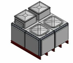 5315 Litre GRP Sectional Water Tank, Totally Internally Flanged, Divided, AB Airgap