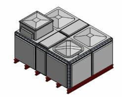 6552 Litre GRP Sectional Water Tank, Totally Internally Flanged, AB Airgap (IFB)