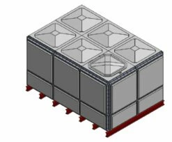 11174 Litre GRP Sectional Water Tank, Totally Internally Flanged (TIF)