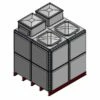 9938 Litre GRP Sectional 2x2x2 Water Tank, Totally Internally Flanged, Divided, AB Airgap