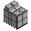 12249 Litre GRP Sectional 2.5x2x2 Water Tank, Totally Internally Flanged, Divided, AB Airgap