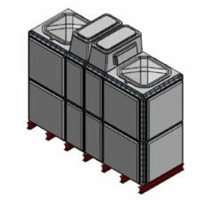 7788 Litre GRP Sectional 3x1x2 Water Tank, Totally Internally Flanged, Divided, AB Airgap