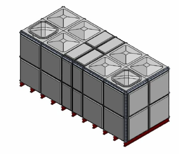 23805 Litre GRP Sectional Water Tank, Totally Internally Flanged (TIF) Divided 3 23805 Litre GRP Sectional Water Tank, Totally Internally Flanged (TIF) Divided